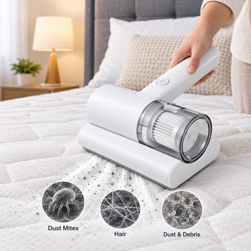 Cordless UV-C Mattress Vacuum Cleaner – Rechargeable Dust & Mite Cleaner