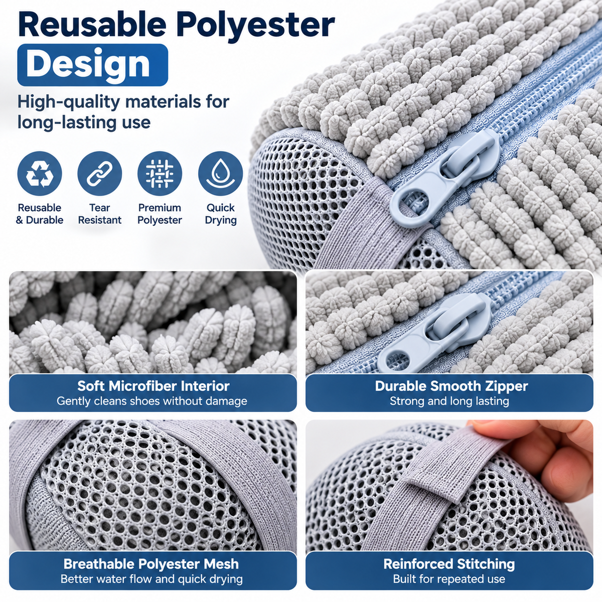 Shoe Washing Machine Bag – Reusable Sneaker Laundry Protector