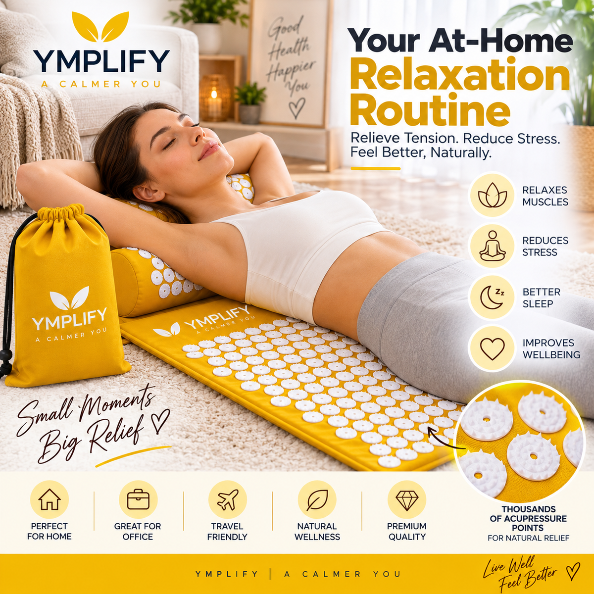 Acupressure Mat & Pillow Set – Relaxation Massage Mat