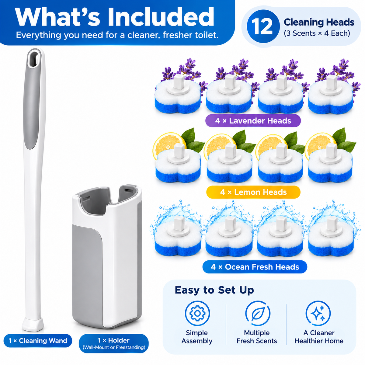 Disposable Toilet Wand – Replaceable Heads