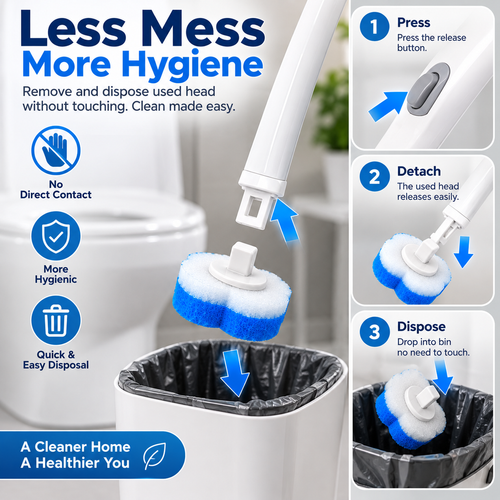 Disposable Toilet Wand – Replaceable Heads