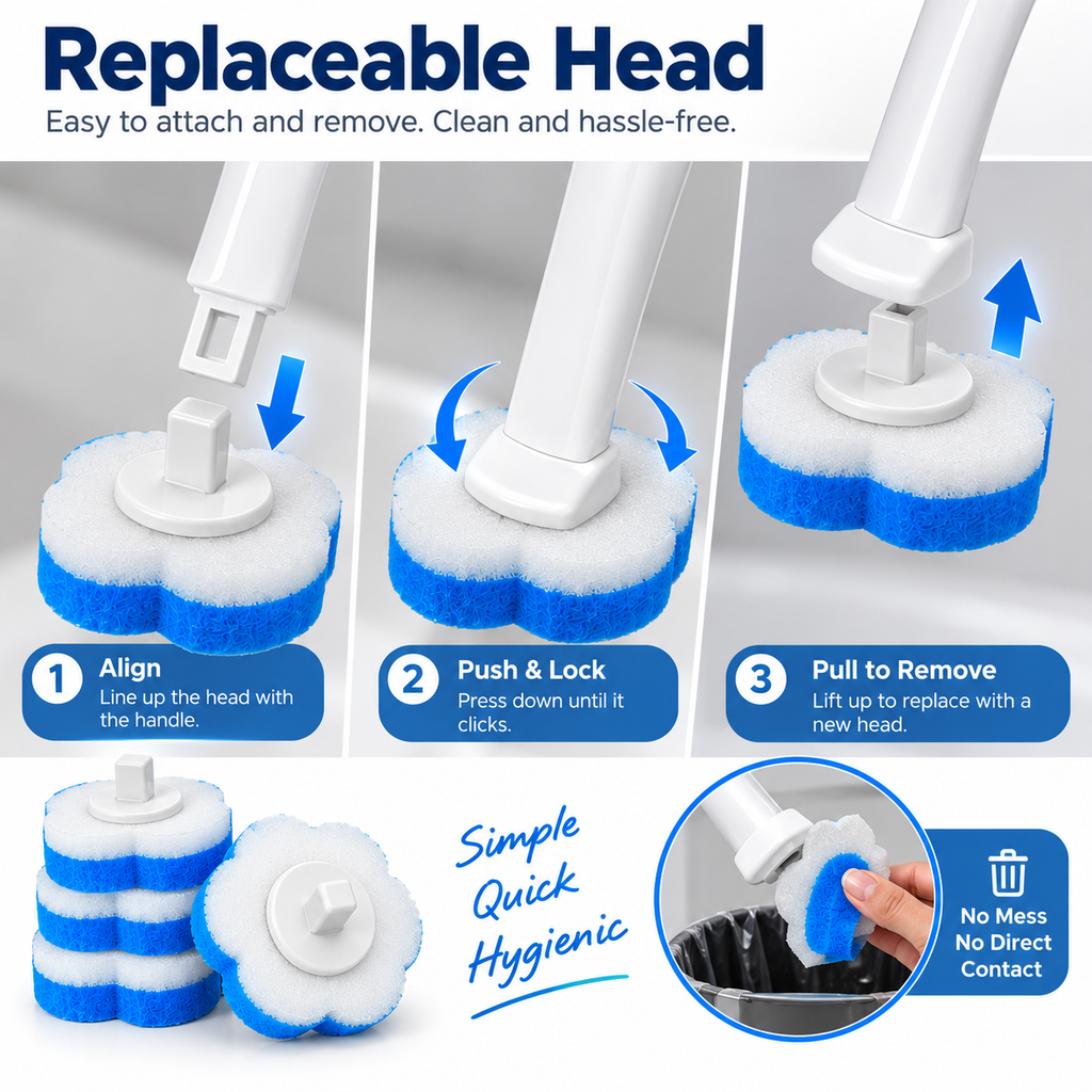 Disposable Toilet Wand – Replaceable Heads