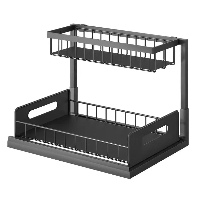 2-Tier Pull-Out Under Sink Organizer – Space-Saving Storage Rack  Copy